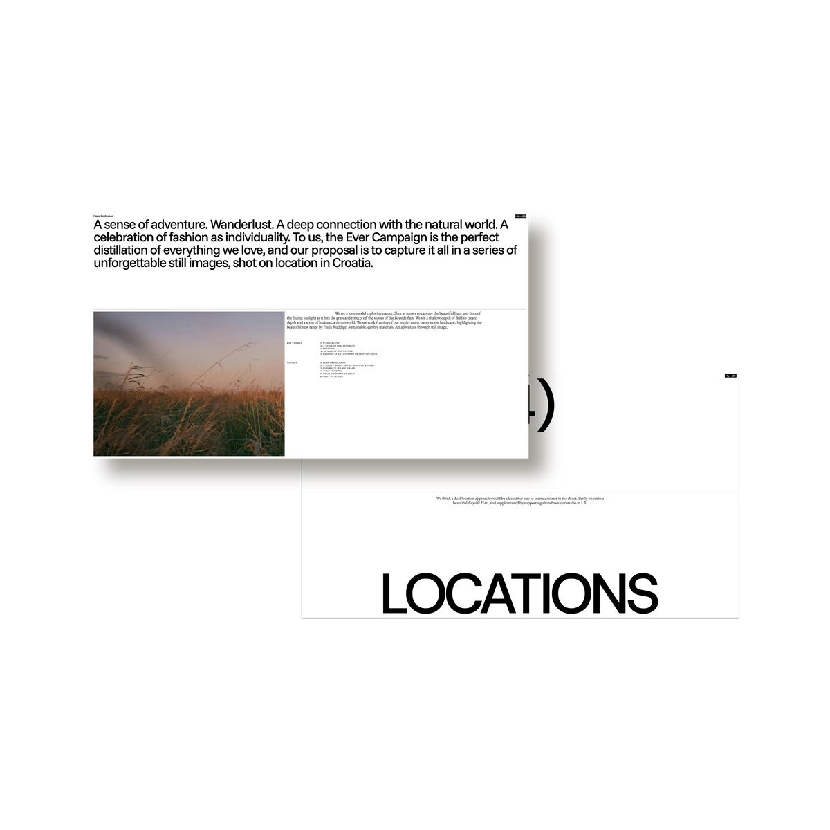Meridian Pitch deck template by Isaac Powell, section opener layouts