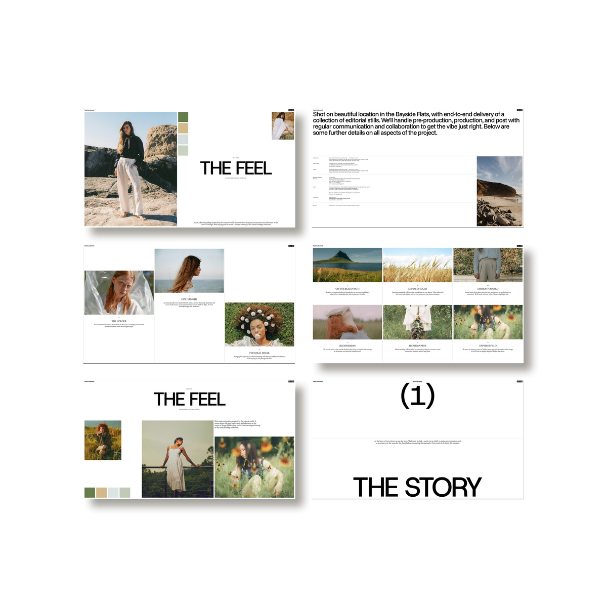 Meridian Pitch deck template by Isaac Powell, moodboard and reference spreads