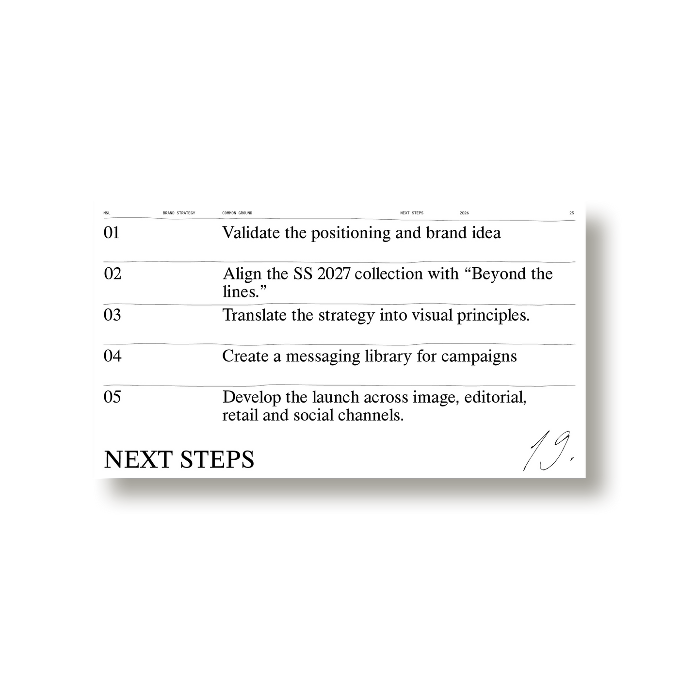 An audience and brand-world spread from M&L Brand Strategy by Louis Garella.