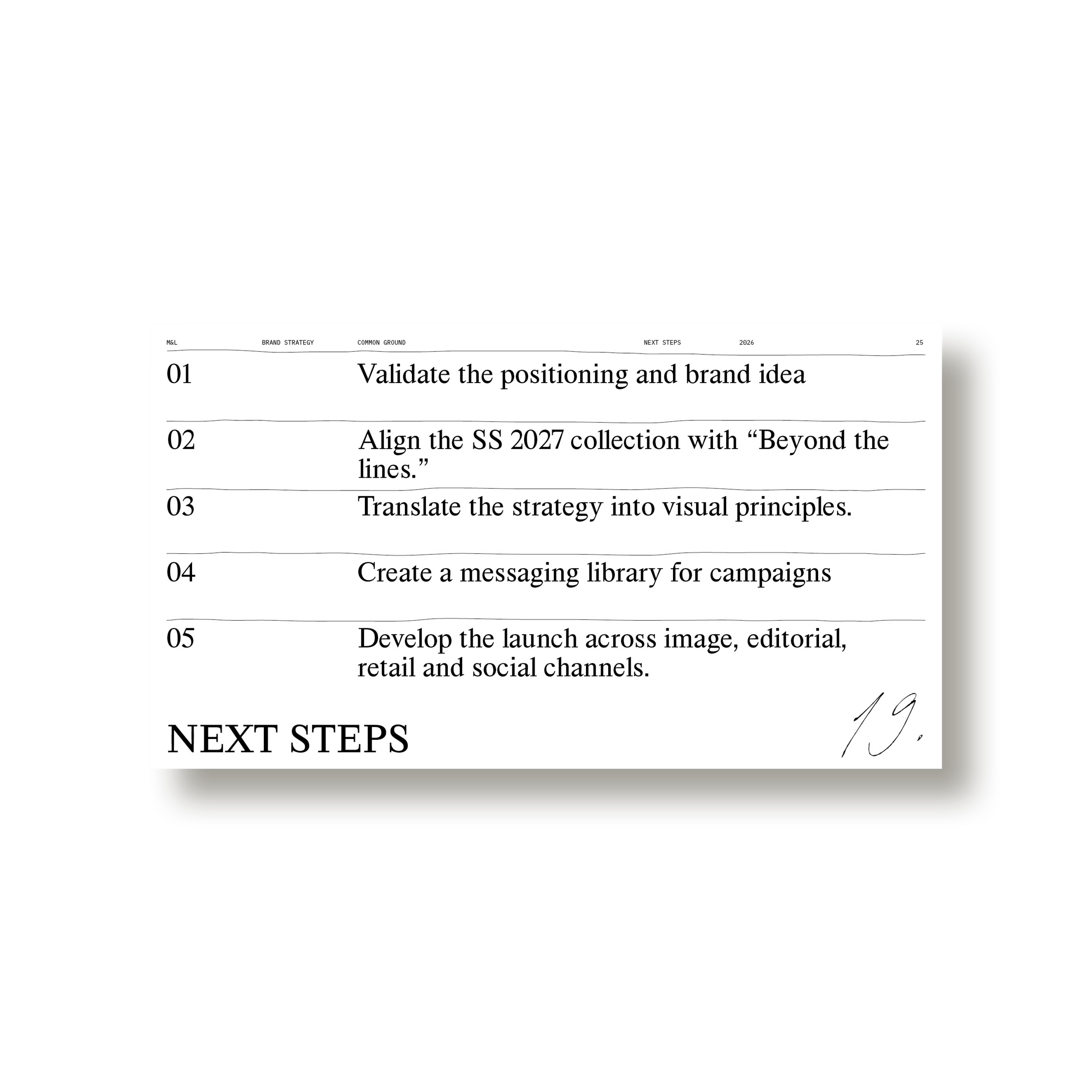 An audience and brand-world spread from M&L Brand Strategy by Louis Garella.