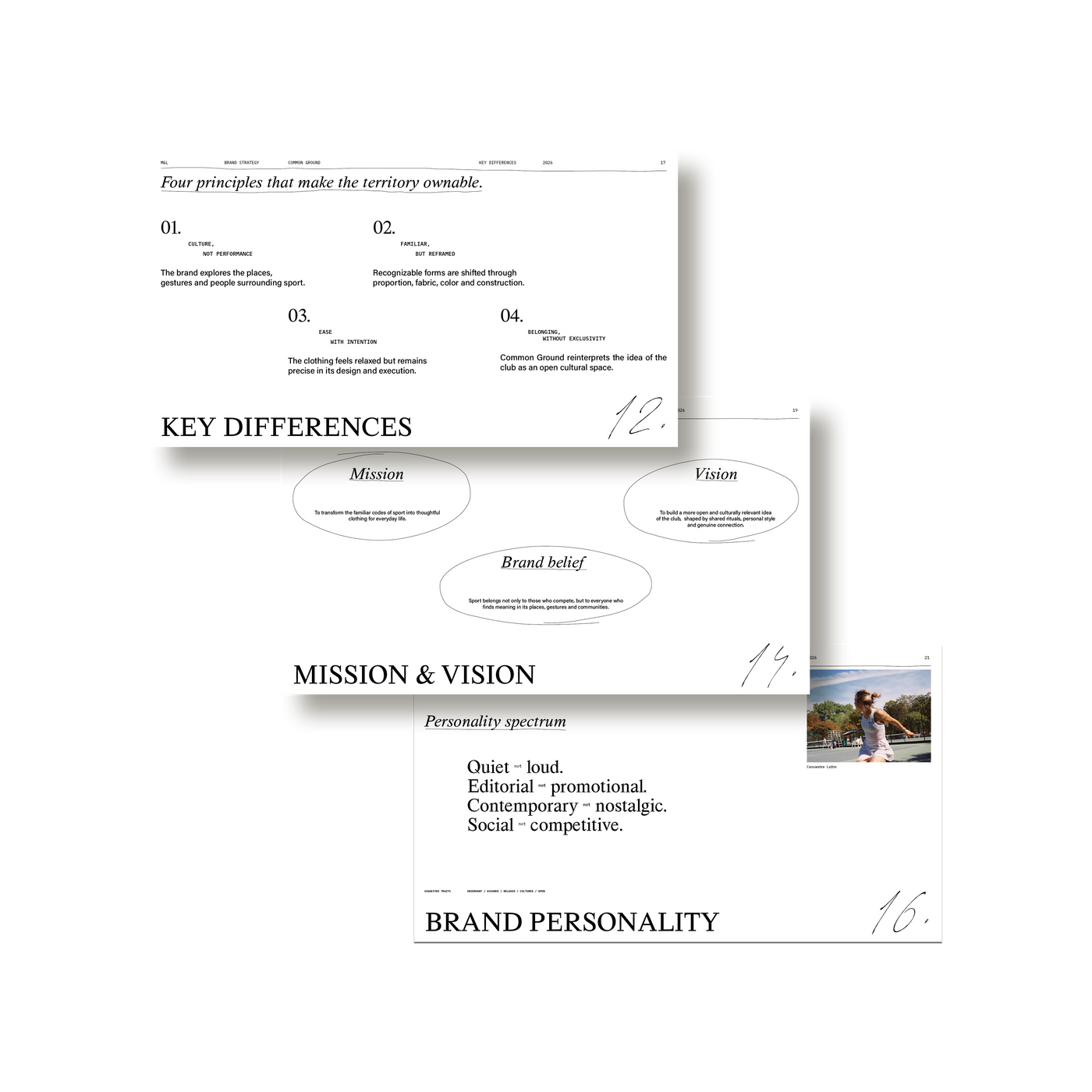 A growth horizon and strategic phasing spread from M&L Brand Strategy, designed in Adobe InDesign.