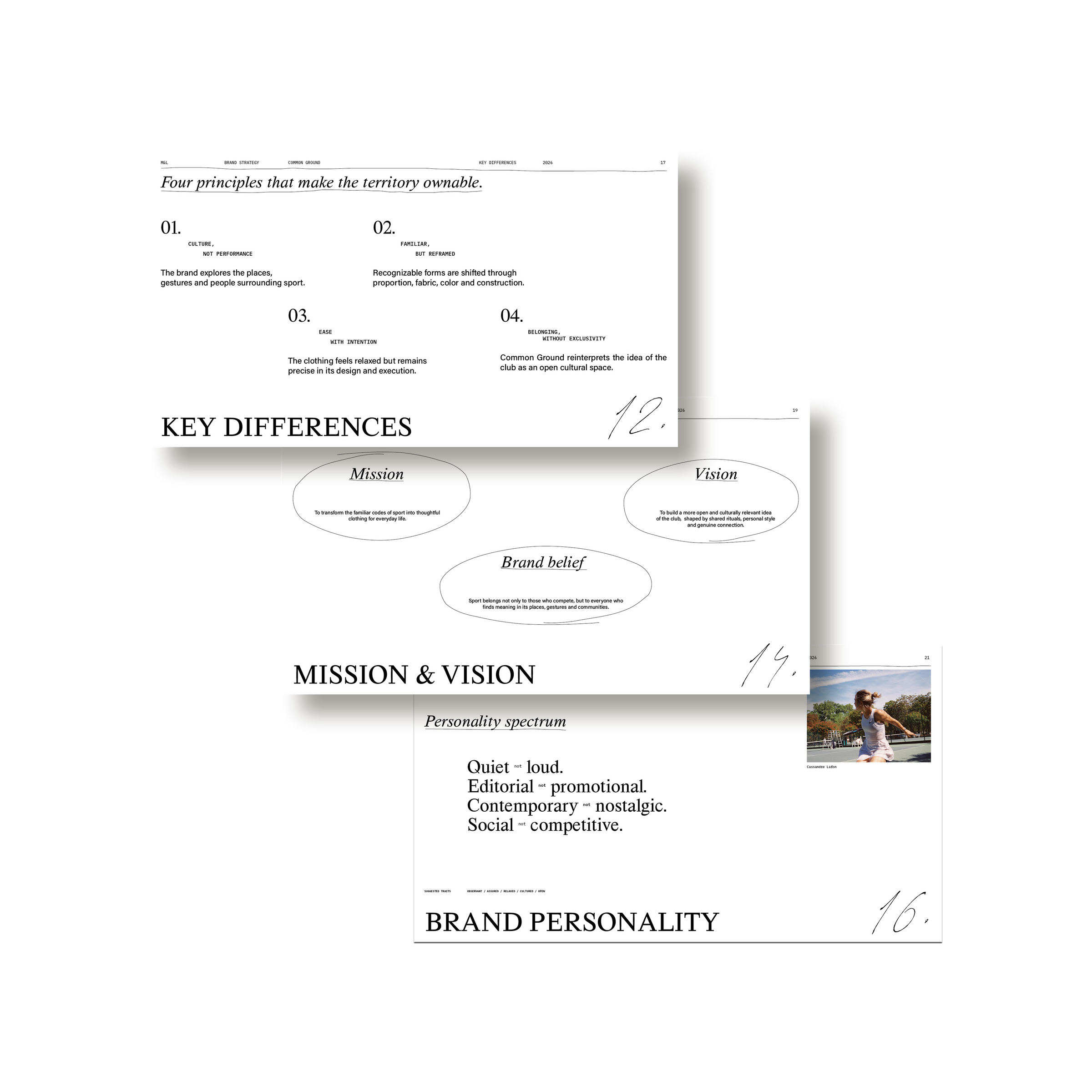 A growth horizon and strategic phasing spread from M&L Brand Strategy, designed in Adobe InDesign.