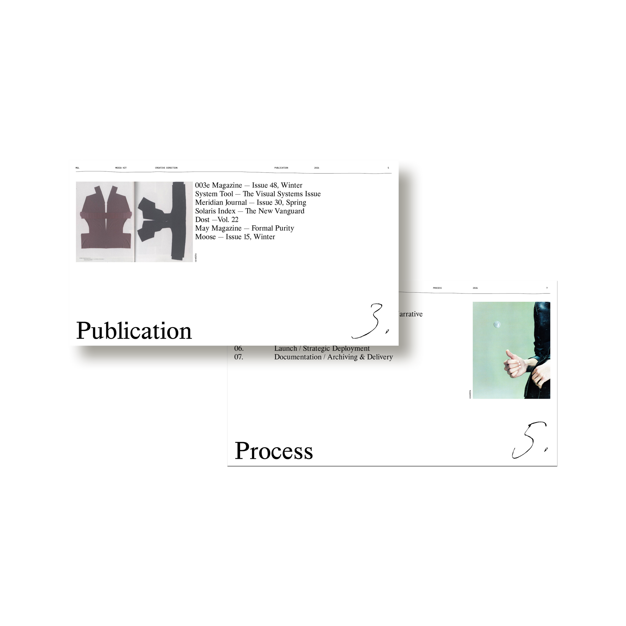 A case-study image plate from the M&L Media Kit, with an asymmetric four-image arrangement and a photographer pull-quote.
