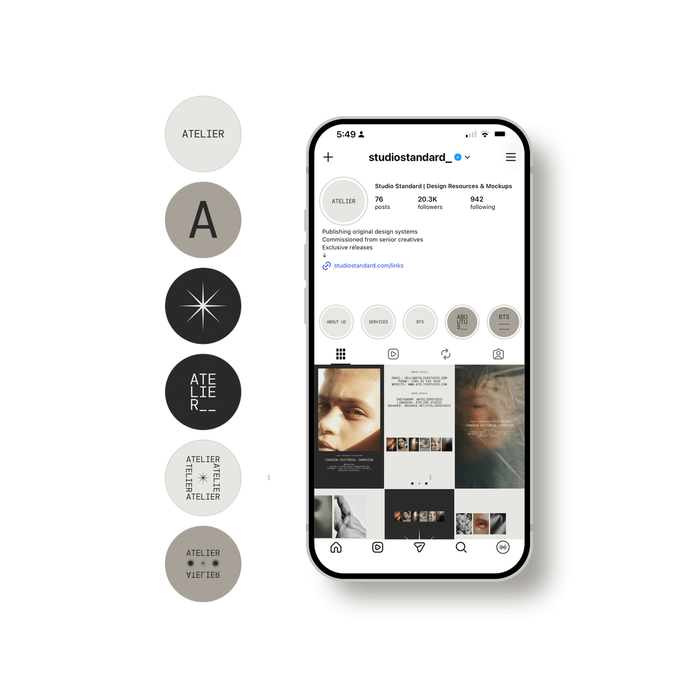 Atelier — Social Media Stories - Studio Standard
