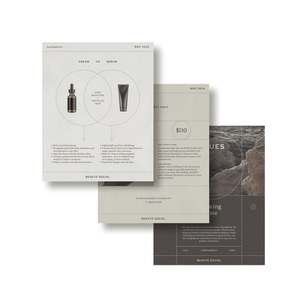 BEAUTÉ InfoSocial Media Kit - Studio Standard