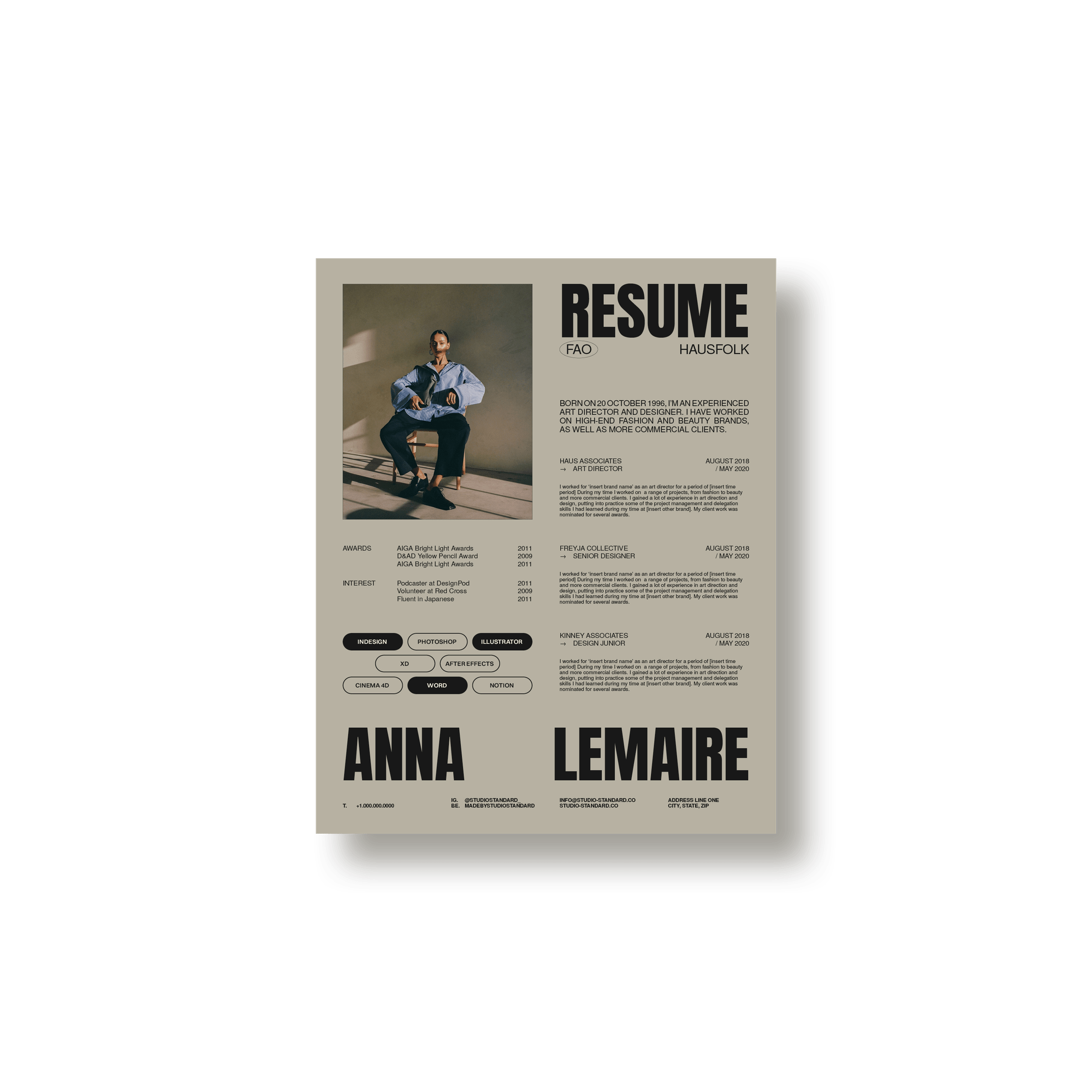 Haus Resume Kit - Studio Standard