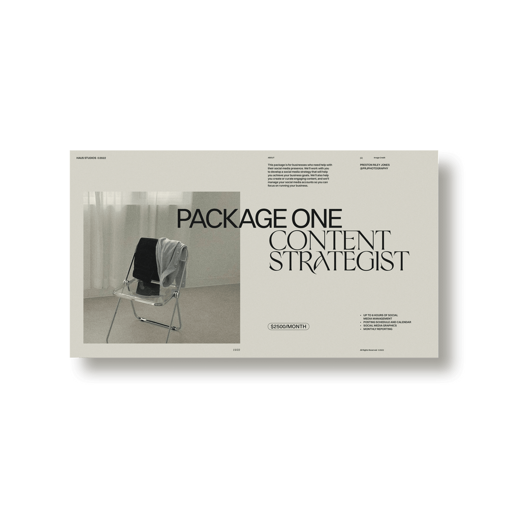 Haus Services Guide - Studio Standard