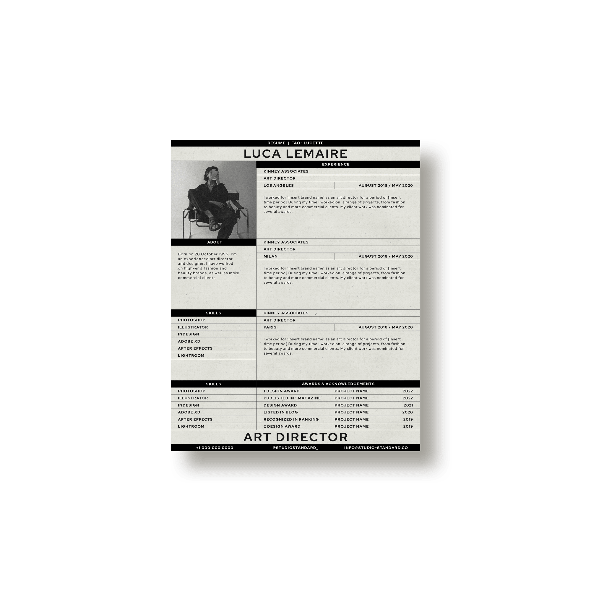 Lucette Resume Kit - Studio Standard