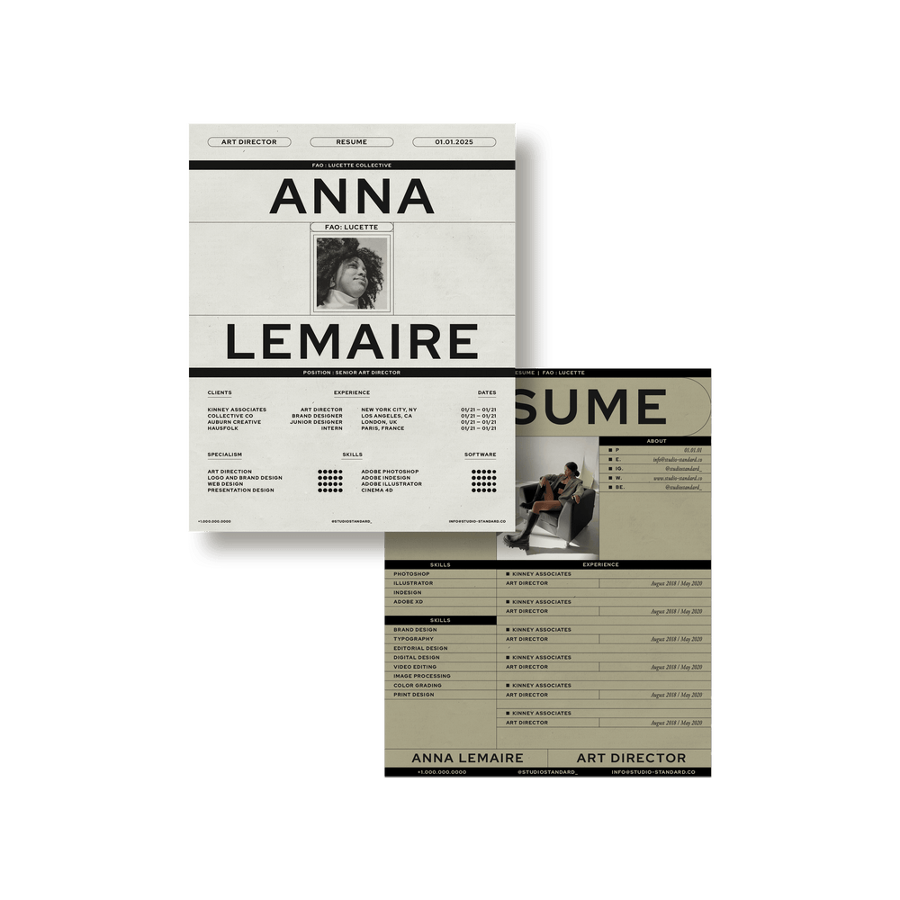 Lucette Resume Kit - Studio Standard