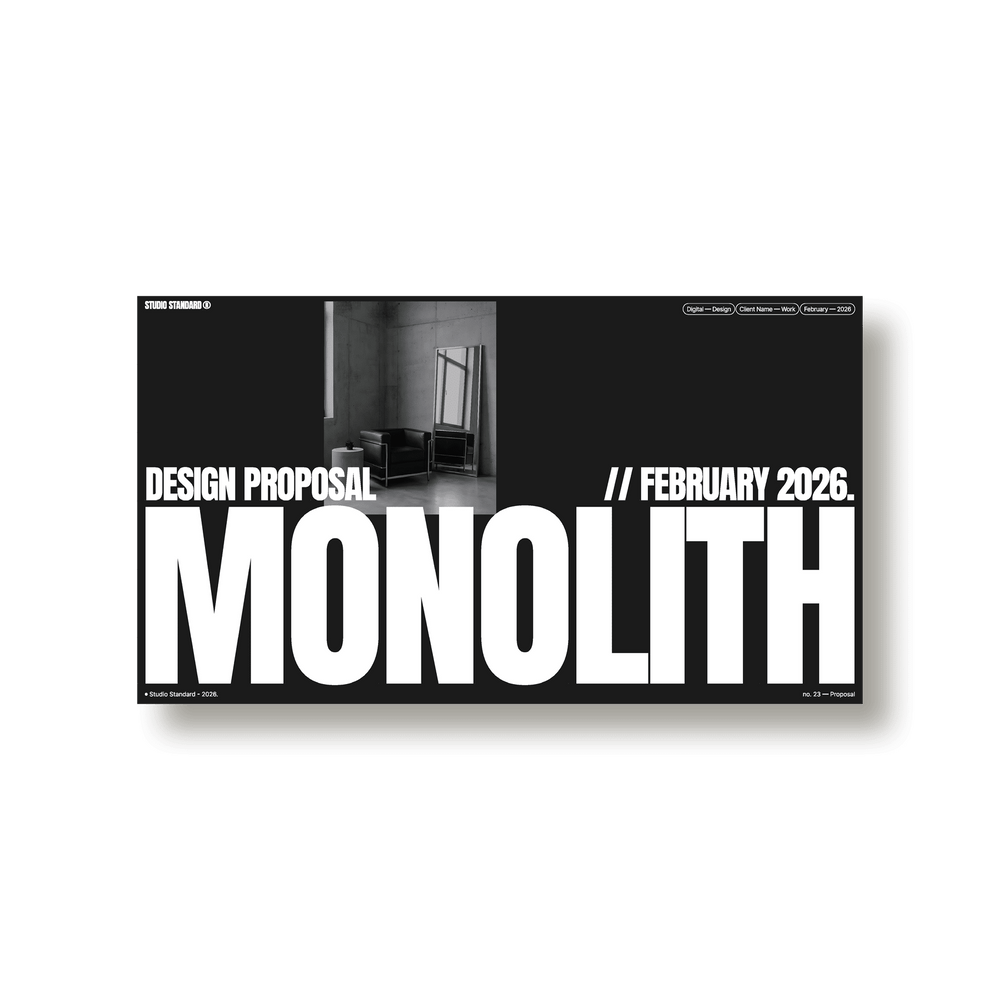 Monolith — Proposal Deck - Studio Standard