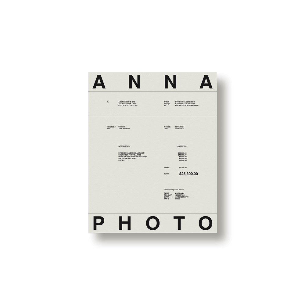 Photographer's Starter Kit: Invoices - Studio Standard