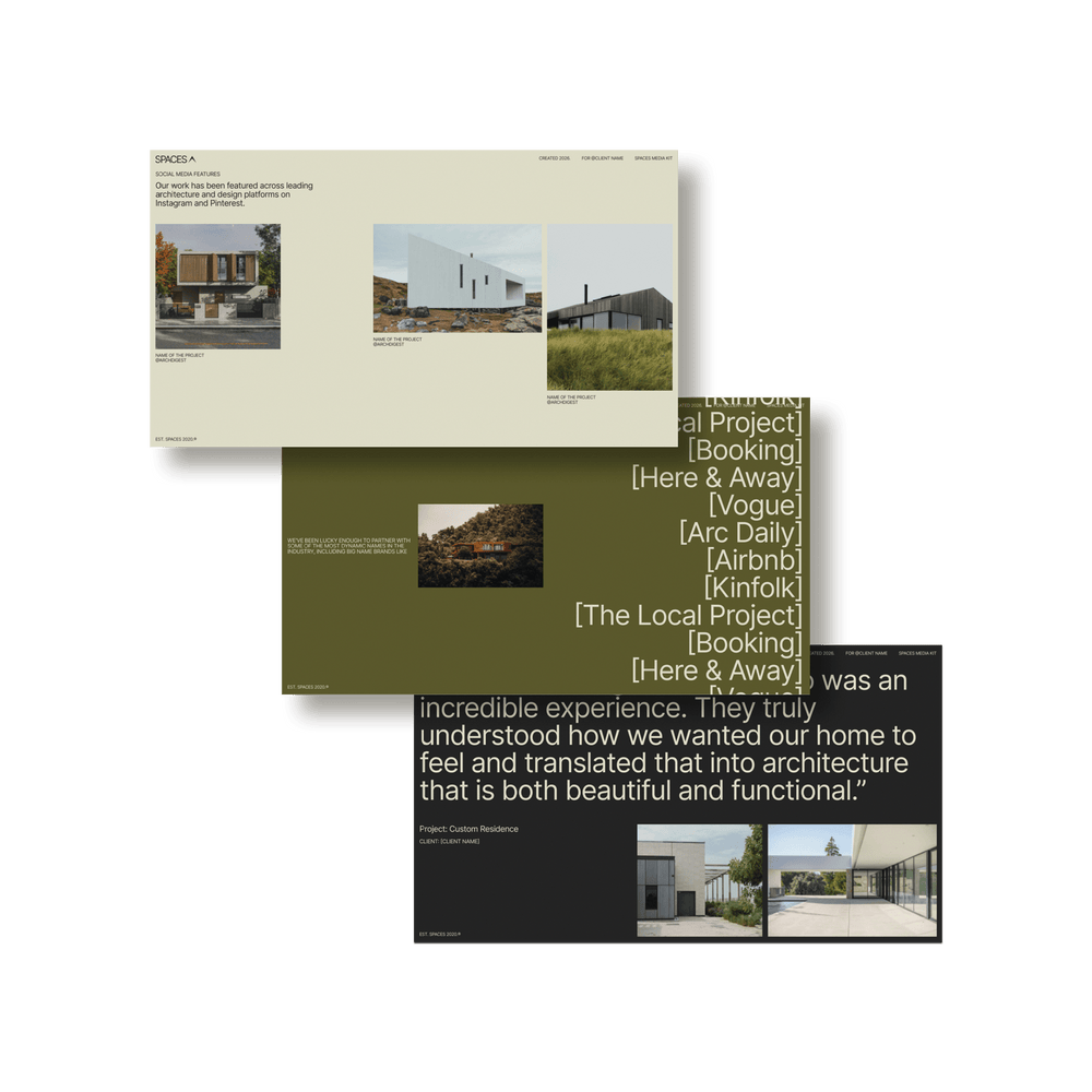 Spaces — Studio Media Kit Deck - Studio Standard