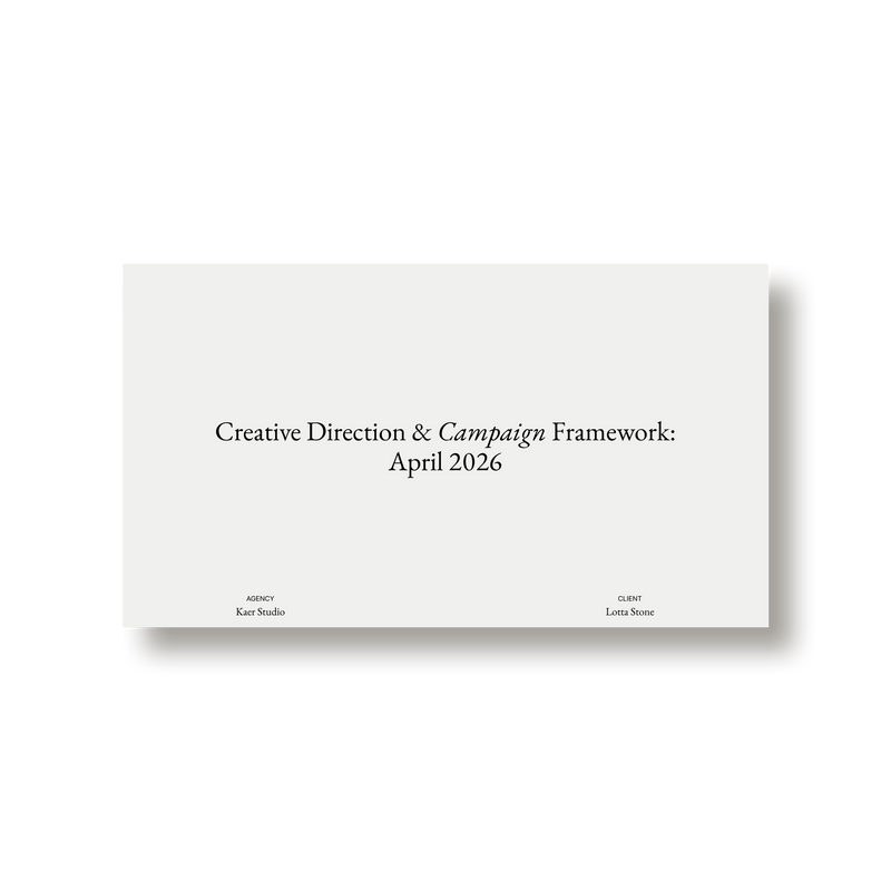 Studio Standard Natalia Karczewska Creative Direction Campaign Framework 01 Layout01 Single