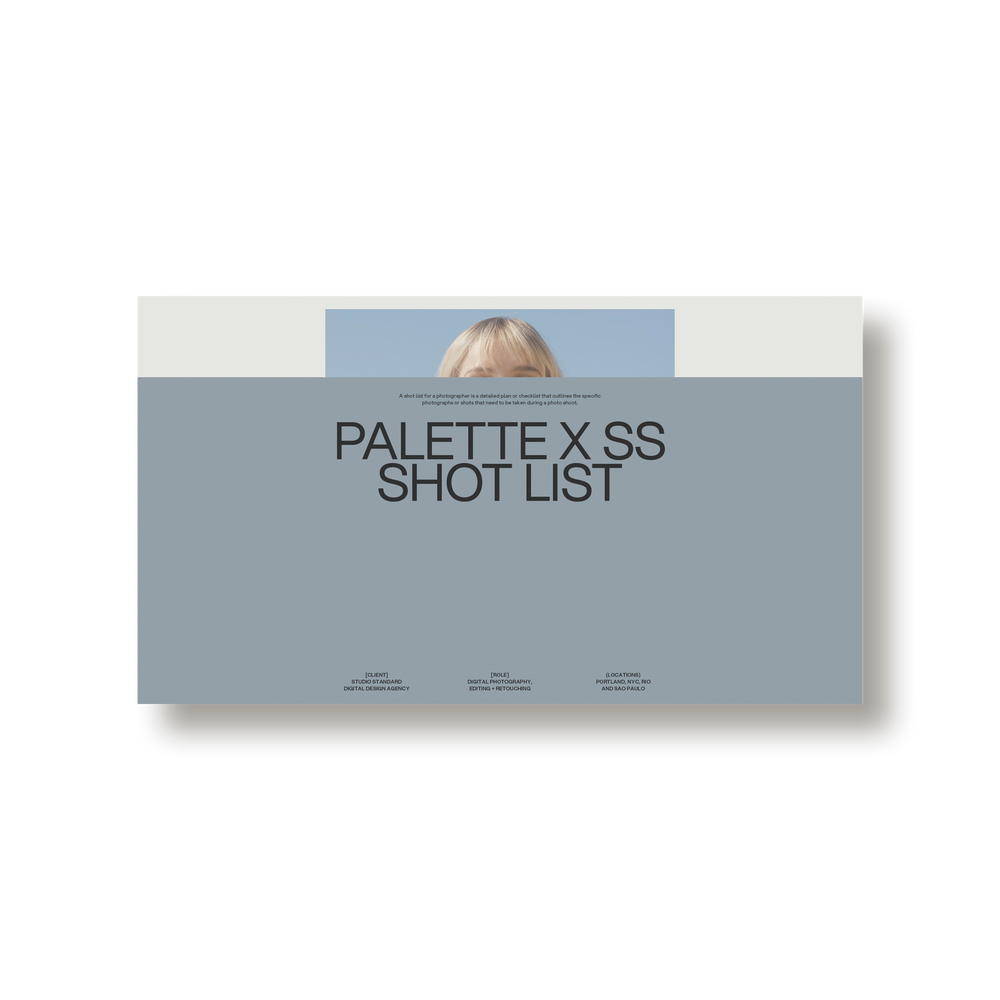 Studio Standard Palette Shot List 01 Layout01 Single